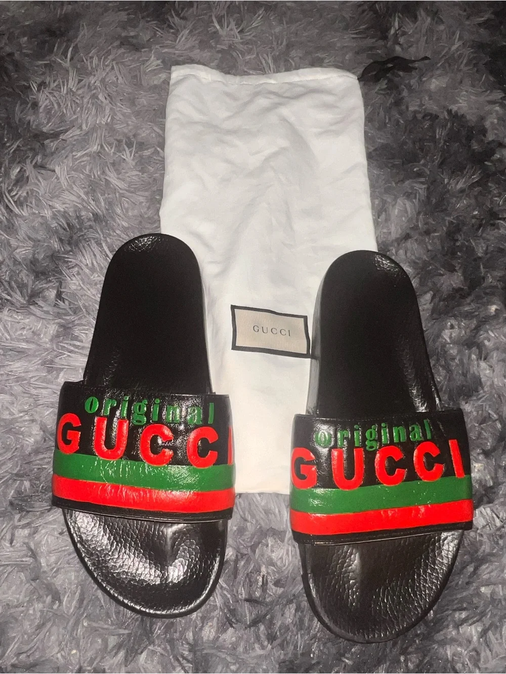 Original GUCCI Black Slides